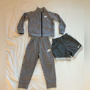 Nike Kids Gray Sweatpants and Shorts Set Size 3T